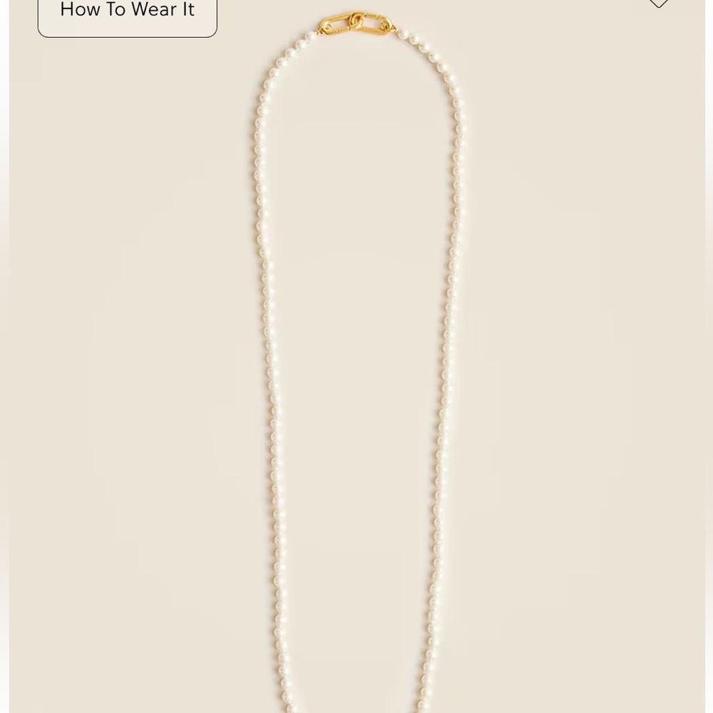 NWT J. Crew Pearl Lariat Necklace